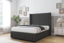 "Comfort Beds Chester Dumfries Divan Set No Drawers-54"" Wingback-Footboard in Dark Grey - Size: Double" - thumbnail 2