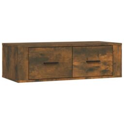 Berkfield Home Hanging TV Cabinet Smoked Oak 80x36x25 cm Engineered Wood in Brown - Size: 80 x 36 x 25 cm - thumbnail 2