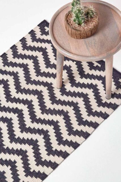 Homescapes Casablanca Handwoven Cotton Kilim Hall Runner, 66 x 200 cm in Dark Blue - Size: 66 cm x 200 cm - image 1