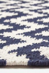 Homescapes Casablanca Handwoven Cotton Kilim Hall Runner, 66 x 200 cm in Dark Blue - Size: 66 cm x 200 cm - thumbnail 4
