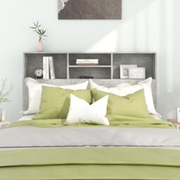 Berkfield Home Headboard Cabinet Concrete Grey 140x19x103.5 cm - thumbnail 3
