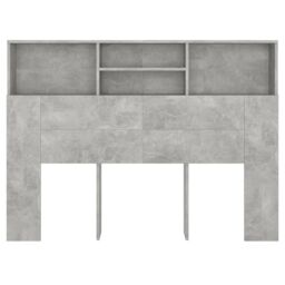Berkfield Home Headboard Cabinet Concrete Grey 140x19x103.5 cm - thumbnail 5