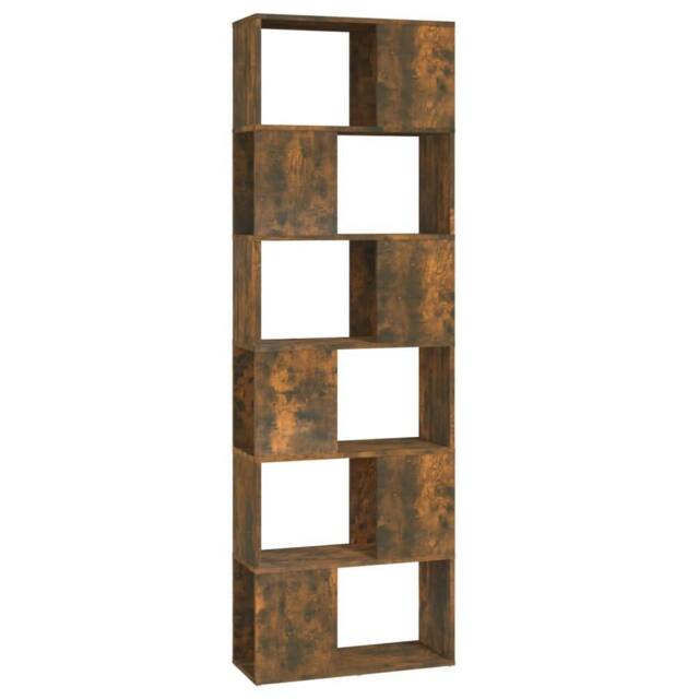Berkfield Home Book Cabinet/Room Divider Smoked Oak 60x24x186 cm in Brown - Size: 60 x 24 x 186 cm - image 1