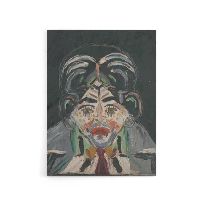 "Artery8 Head of a Woman Portrait Kubincan Canvas Wall Art Print in Grey - Size: W18"" x H24""" - image 1