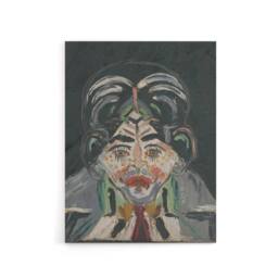 "Artery8 Head of a Woman Portrait Kubincan Canvas Wall Art Print in Grey - Size: W18"" x H24""" - thumbnail 1