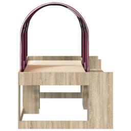 Berkfield Home Bed with Tunnel 3 pcs Sonoma Oak & Red Engineered Wood in Brown - thumbnail 7