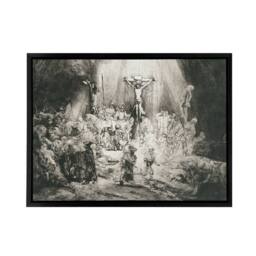 "Artery8 Rembrandt The Three Crosses Framed Canvas Wall Art Print in Grey - Size: W12"" x H16""" - thumbnail 1