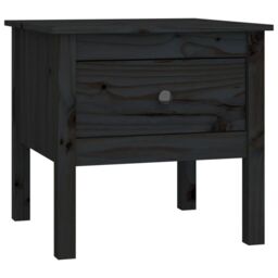 Berkfield Home Side Tables 2 pcs Black 50x50x49 cm Solid Wood Pine - Size: 50 x 50 x 49 cm - thumbnail 3