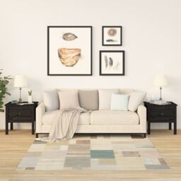 Berkfield Home Side Tables 2 pcs Black 50x50x49 cm Solid Wood Pine - Size: 50 x 50 x 49 cm