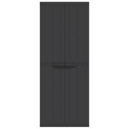 Berkfield Home Outdoor Storage Cabinet Black 65x37x165 cm PP - Size: 65 x 37 x 165 cm - thumbnail 4