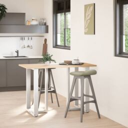 Berkfield Home Bar Table Legs T-Shaped¬†2 pcs White 60x35x(90-91) cm Steel - thumbnail 3