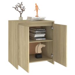 Berkfield Home Sideboard Sonoma Oak 70x41x75 cm Engineered Wood in Beige - Size: 70 x 41 x 75 cm - thumbnail 5