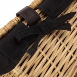 Red Hamper Wicker 36cm Picnic Basket with Cotton Lining in Black - thumbnail 5