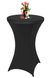 "Neel Blue Cocktail Spandex Tablecloth High Top Round Table Cover, 32"" x 43"", 5pcs in Black" - thumbnail 8
