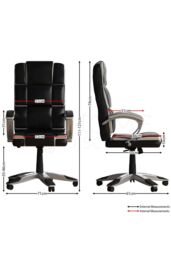 Home Discount Vida Designs Henderson Adjustable Chair UKFR Fabric Armrest Ergonomic in Black - thumbnail 2