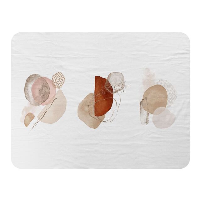 Benjamin Tate Design ivory, beige watercolor Illustration & gold elements Designer Blanket in Natural - Size: 120 cm x 150 cm - image 1