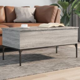 Berkfield Home Coffee Table Grey Sonoma 100x50x45 cm Engineered Wood & Metal - Size: 100 x 50 x 45 cm - thumbnail 1