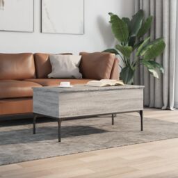 Berkfield Home Coffee Table Grey Sonoma 100x50x45 cm Engineered Wood & Metal - Size: 100 x 50 x 45 cm - thumbnail 3