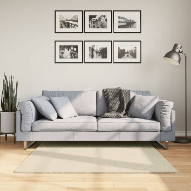Berkfield Home Rug HUARTE Short Pile Soft & Washable Cream 120x120 cm - Size: Medium - image 1