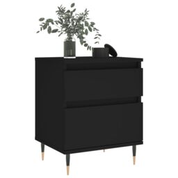Berkfield Home Bedside Cabinets 2 pcs Black 40x35x50 cm Engineered Wood - Size: 40 x 35 x 50 cm - thumbnail 4