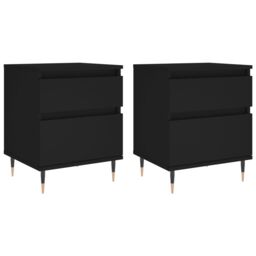 Berkfield Home Bedside Cabinets 2 pcs Black 40x35x50 cm Engineered Wood - Size: 40 x 35 x 50 cm - thumbnail 2