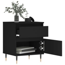 Berkfield Home Bedside Cabinets 2 pcs Black 40x35x50 cm Engineered Wood - Size: 40 x 35 x 50 cm - thumbnail 3
