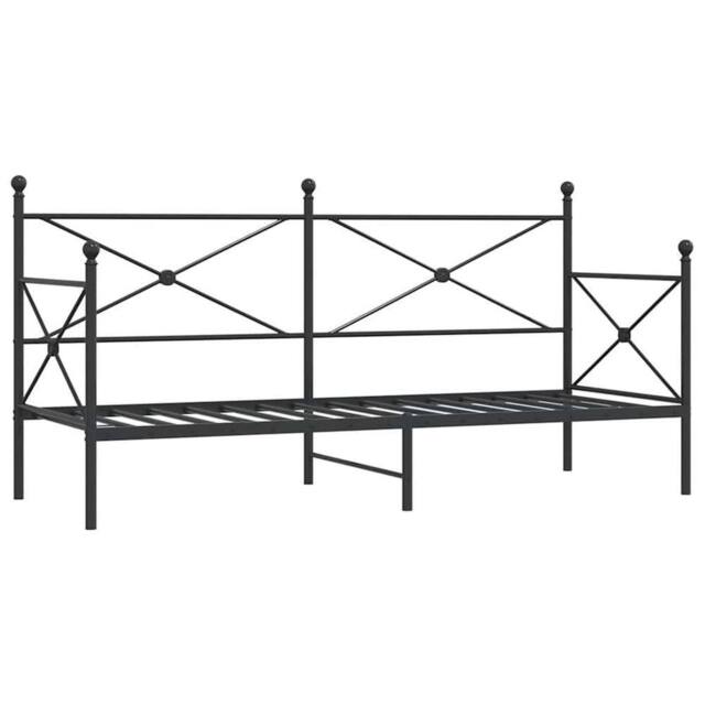 Berkfield Home Day Bed without Mattress Black 90x200 cm Steel - image 1