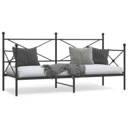 Berkfield Home Day Bed without Mattress Black 90x200 cm Steel - thumbnail 2