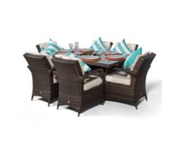 Thats Furniture Arizona Rectangle 6 Seat Rattan Dining Set Ice Bucket Drinks Cooler in Brown - thumbnail 5
