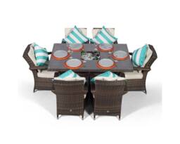 Thats Furniture Arizona Rectangle 6 Seat Rattan Dining Set Ice Bucket Drinks Cooler in Brown - thumbnail 4