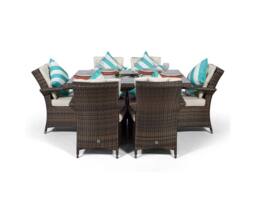 Thats Furniture Arizona Rectangle 6 Seat Rattan Dining Set Ice Bucket Drinks Cooler in Brown - thumbnail 6