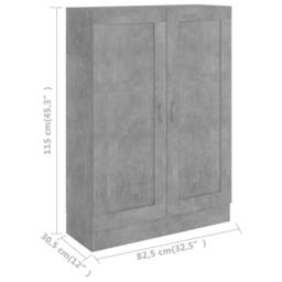 Berkfield Home Book Cabinet Concrete Grey 82.5x30.5x115 cm Engineered Wood - thumbnail 8