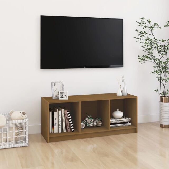 Berkfield Home TV Cabinet Honey Brown 104x33x41 cm Solid Pinewood - Size: 104 x 33 x 41 cm - image 1