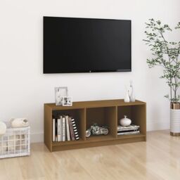 Berkfield Home TV Cabinet Honey Brown 104x33x41 cm Solid Pinewood - Size: 104 x 33 x 41 cm - thumbnail 1