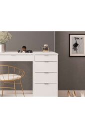 Birlea Ava 5 Drawer Dressing Table Black in White - thumbnail 2