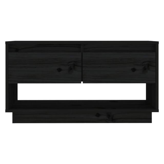 Berkfield Home TV Cabinet Black 74x34x40 cm Solid Wood Pine - Size: 74 x 34 x 40 cm - image 1