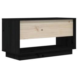 Berkfield Home TV Cabinet Black 74x34x40 cm Solid Wood Pine - Size: 74 x 34 x 40 cm - thumbnail 6