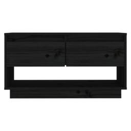 Berkfield Home TV Cabinet Black 74x34x40 cm Solid Wood Pine - Size: 74 x 34 x 40 cm