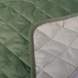 Coopers of Stortford Quilted Armchair Cover Reversible Furniture Protector in Green - thumbnail 2