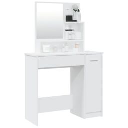 Berkfield Home Dressing Table with Mirror White 86.5x35x136 cm - thumbnail 4