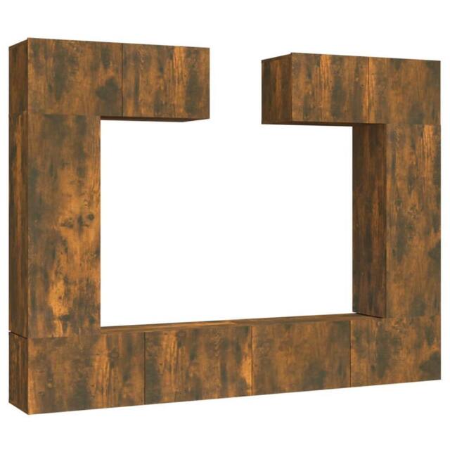 Berkfield Home 6 Piece TV Cabinet Set Smoked Oak Engineered Wood in Brown - image 1