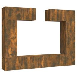 Berkfield Home 6 Piece TV Cabinet Set Smoked Oak Engineered Wood in Brown - thumbnail 1