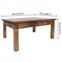 Berkfield Home Table Coffee Table Solid Reclaimed Wood 98x73x45 cm in Brown - Size: 98 x 73 x 45 cm - thumbnail 7