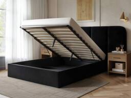 Solace+Co Sienna Hotel Ottoman Bed Black Velvet - Size: King - thumbnail 2