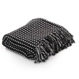 Berkfield Home Throw Cotton Squares 160x210 cm Black