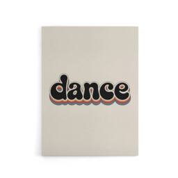 "Artery8 Dance Colourful Retro Rainbow Font Typography Canvas Wall Art Print in Beige - Size: W18"" x H24""" - thumbnail 1