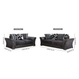Sliding Wardrobes 4U Fabric 3+2 & Corner Sofa Set for Modern Living Spaces Black/Grey 3+2 in Beige - Size: 3 Pack - thumbnail 2
