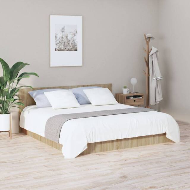 Berkfield Home Stylish Bed Headboard Sonoma Oak 200x1.5x80 cm Engineered Wood in Brown - image 1