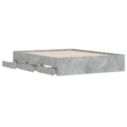 Berkfield Home Bed Frame with Drawers without Mattress Concrete Grey 140x200 cm - thumbnail 5