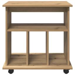 Berkfield Home Rolling Cabinet Artisan Oak 60x45x60 cm Engineered Wood in Brown - Size: 60 x 45 x 60 cm - thumbnail 5